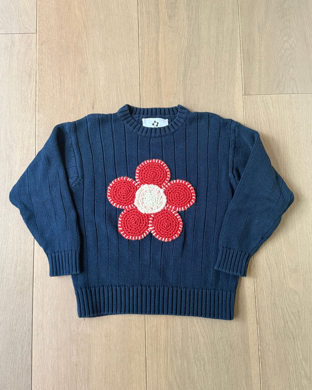 flower sweater, M (8-9)